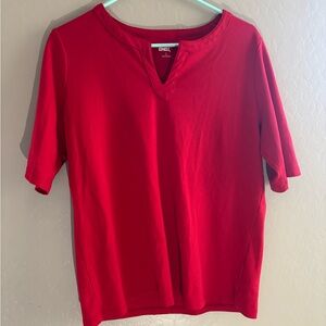 Lands' End Vibrant Red Short Sleeve Tee